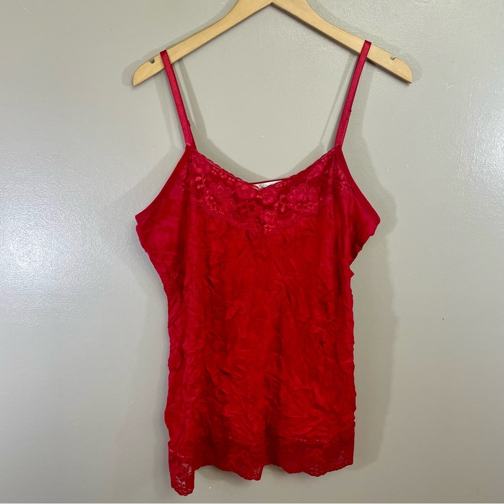 Y2K Vtg coquette Romantic Lace Trim babydoll Fairy Ethereal Camisole xl
